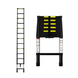 Traderight Multipurpose Aluminium Ladder Telescopic 3.8M Black - Low Angle