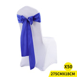 Multicoloured Chair Sashes Fabric Covers Navy - Close-Up Angle