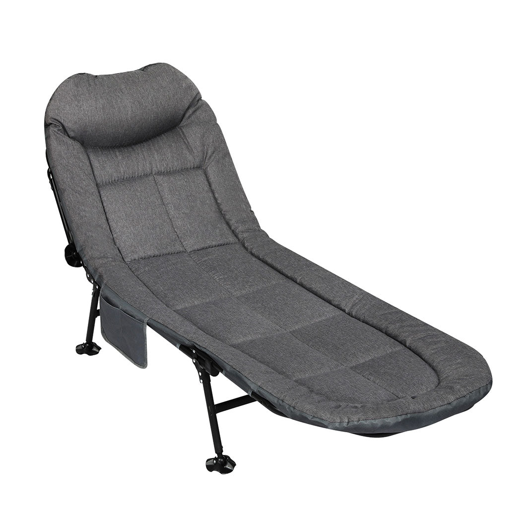 Levede Folding Camping Bed Camp Cots Dark Grey-2006732877819154432