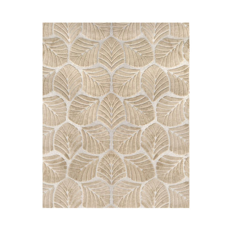 Marlow Floor Rug Soft Embossed Carpet Non Slip Plush Shaggy Rugs Leaf Pattern-2018816822400389120