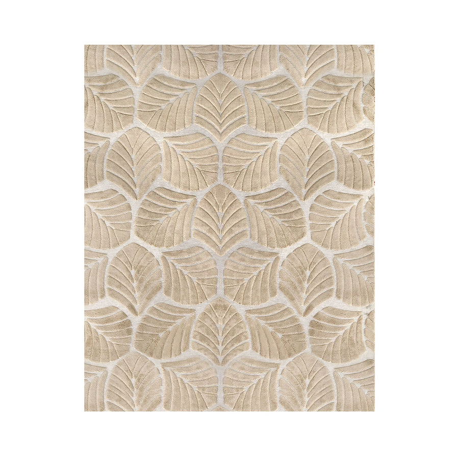 Marlow Floor Rug Soft Embossed Carpet Non Slip Plush Shaggy Rugs Leaf Pattern-2018816822400389120