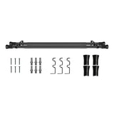 Marlow Black Double Curtain Rod Steel Pole Pommel Set Extendable Adjustable-2018816770139361280
