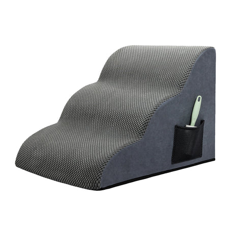 Pawz 3 Steps Pet Stairs Dog Ramp High Density Foam Grey-2018816769506021376