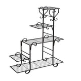 Levede Plant Stand Outdoor Indoor Metal Black - Low Angle