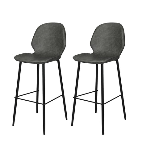 Levede 2x Bar Stool Barstools Counter Grey-2006733275812466688
