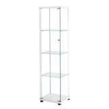 Stacked Display Cabinet Tempered Glass White - Extra Image