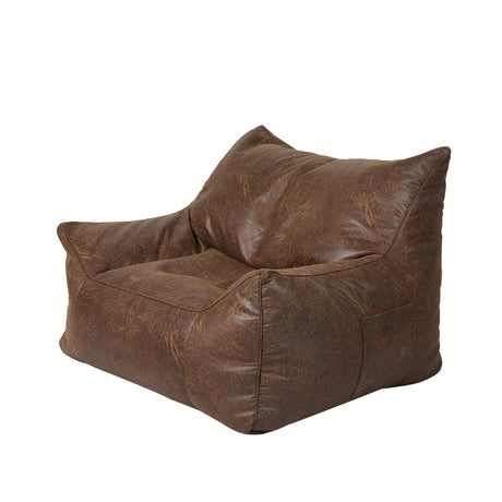 Marlow Bean Bag Chair Cover PU Indoor Dark Brown-2006733313426984960