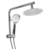 High Pressure Shower Head Set Rain Round Silver - Low Angle