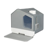 PaWz Fully Enclosed Cat Litter Box Mat Grey - Low Angle