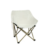 Levede Folding Camping Moon Chair Lightweight Beige - Low Angle
