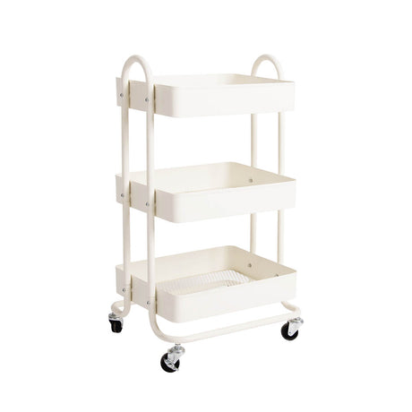 Levede 3 Tiers Kitchen Trolley Cart White-2006733175103033344