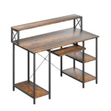 Levede Office Gaming Computer Desk Brown - Low Angle