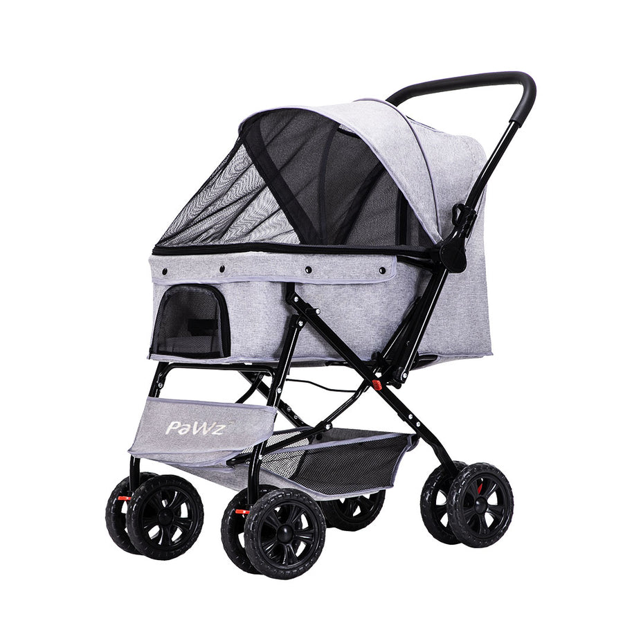 PaWz Pet Stroller Pram Dog Carrier Trailer Grey-2006733031943049216