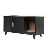 PaWz Enclosed Cat Litter Cabinet Box Black - Low Angle