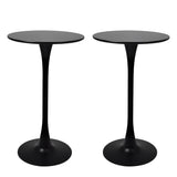 Levede 2x Round Bar Table Pub Tables Black - Low Angle