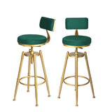 Levede 1x Bar Stools Velvet Kitchen Green - Low Angle