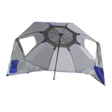 Mountview Beach Umbrella Outdoor Umbrellas Blue 2.33M - Low Angle