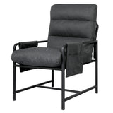 Levede Metal Framed Lounge Chair Linen in Dark Grey - Extra Image