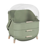 Makeup Storage Case Cosmetic Organiser Light Green - Low Angle