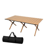 Levede Folding Camping Table Foldable Oak - Low Angle