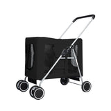 PaWz Pet Stroller Dog Cat Cage Carrier Black-2006733132585373696
