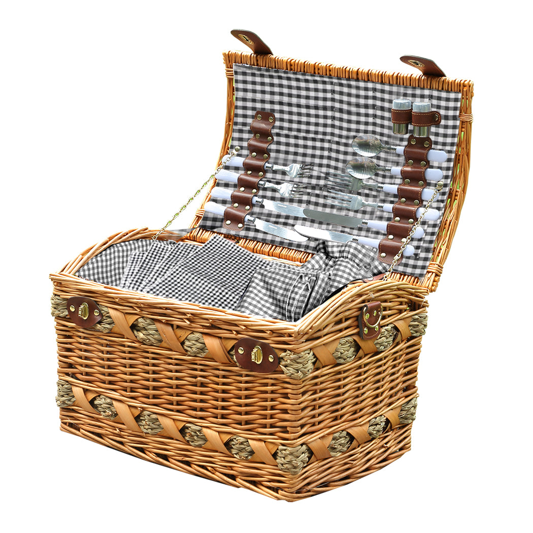 4 Person Picnic Basket Baskets Set Outdoor-2006733308033110016