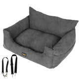 PaWz Pet Car Booster Seat Dog Protector L Grey Large - Low Angle
