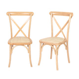 Levede 2X Dining Chairs Cross Back Chair - Low Angle