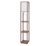EMITTO LED Floor Lamp with Storage Shelf Brown-2006733078239776768
