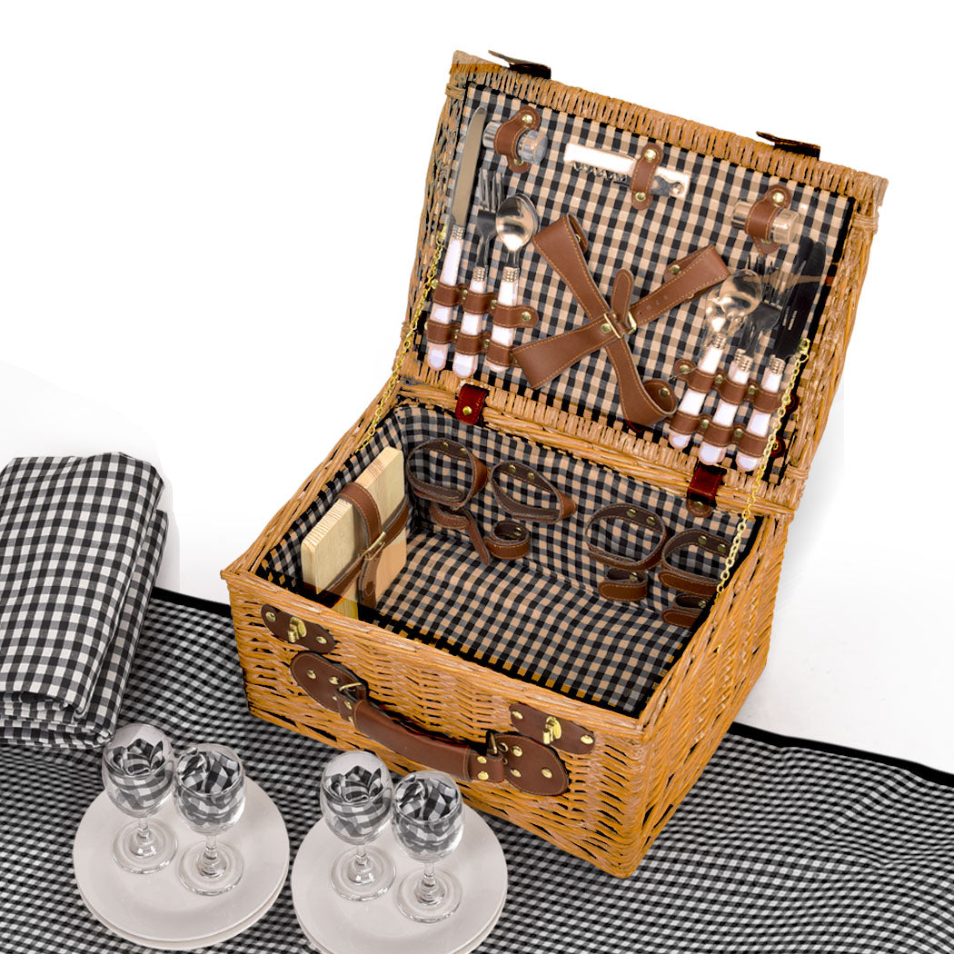 4 Person Picnic Basket Baskets Set Outdoor-2006732947310383104