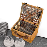 4 Person Picnic Basket Baskets Set Outdoor - Low Angle