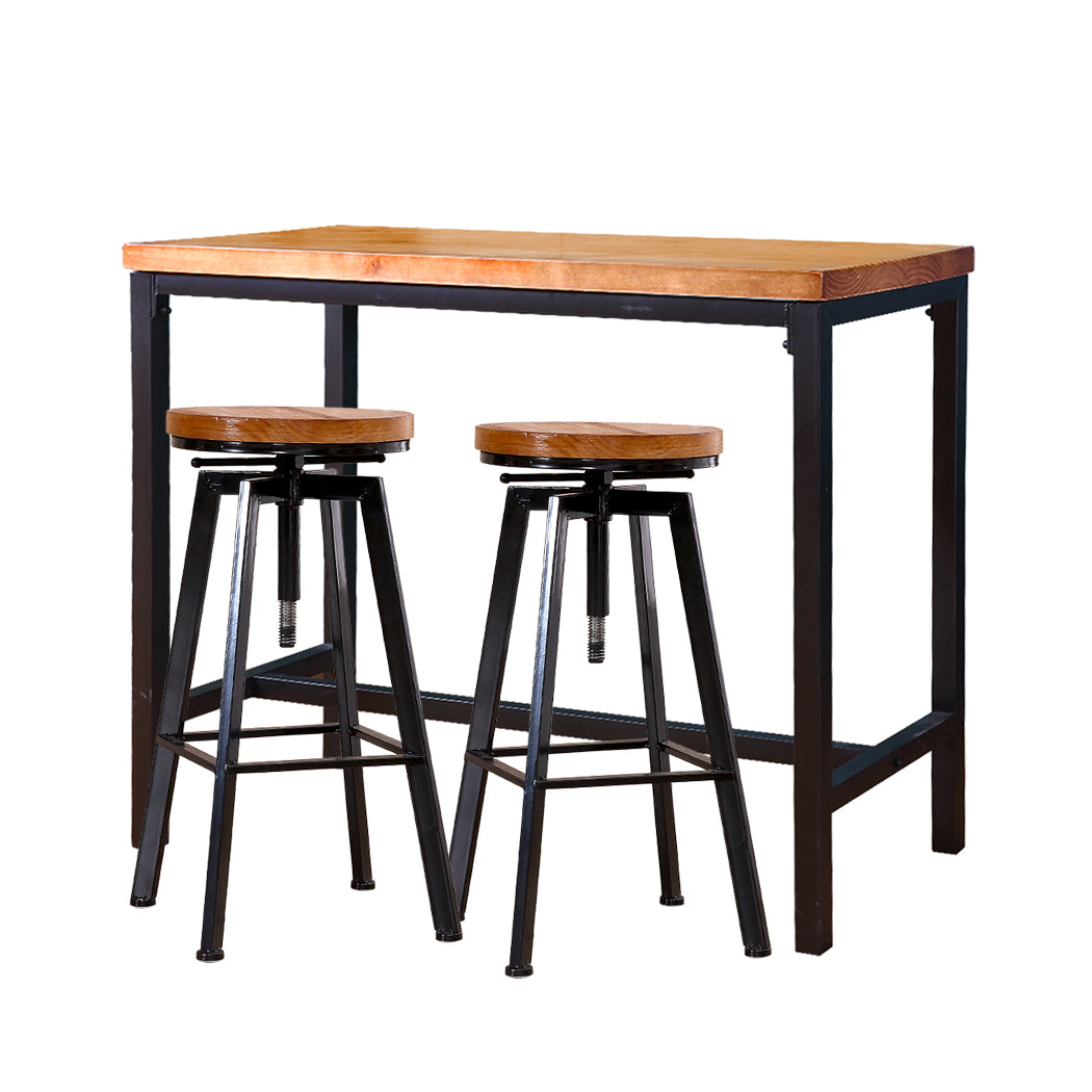 Levede 3pcs Bar Table Barstools Industrial-2018816935772426240