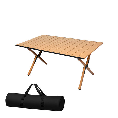 Levede Folding Camping Table Portable Oak-2006733112909893632