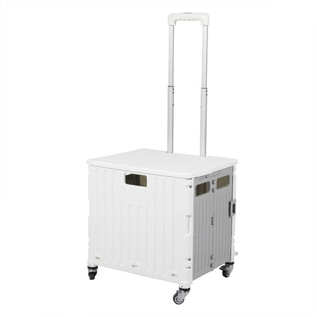 Folding Shopping Trolley Cart Portable Beige-1954802609462317056