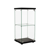 Stacked Display Cabinet Collection Storage Tempered Glass 2 Tier With Lock Black-2018816906798174208