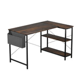 Levede L Shaped Computer Desk Corner Desk Brown - Low Angle