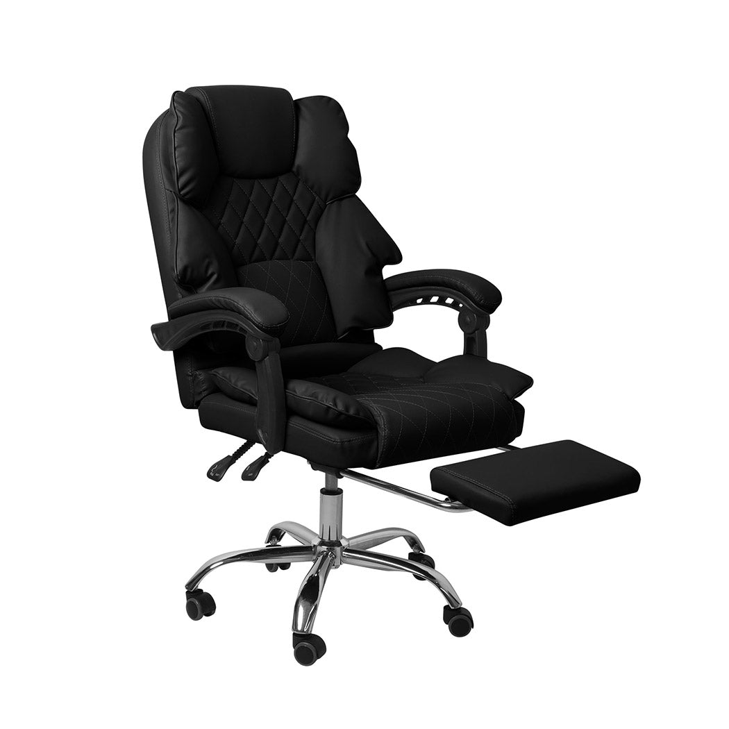 Levede Gaming Chair Office Computer Black Footrest-2018816911806173184