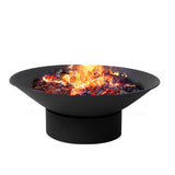 Moyasu 2IN1 Fire Pit Bowl Fireplace Black - Low Angle