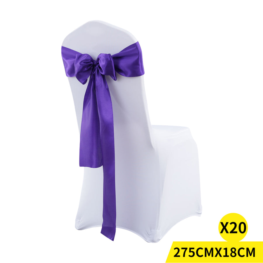 20x Table Runner Satin Chair Sashes Eggplant-2018816626832576512