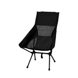 Levede Camping Chair Folding Outdoor Large Black - Low Angle