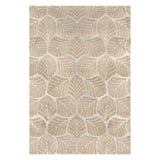 Marlow Floor Rug Soft Embossed Carpet Non Slip Plush Shaggy Rugs Leaf Pattern - Low Angle