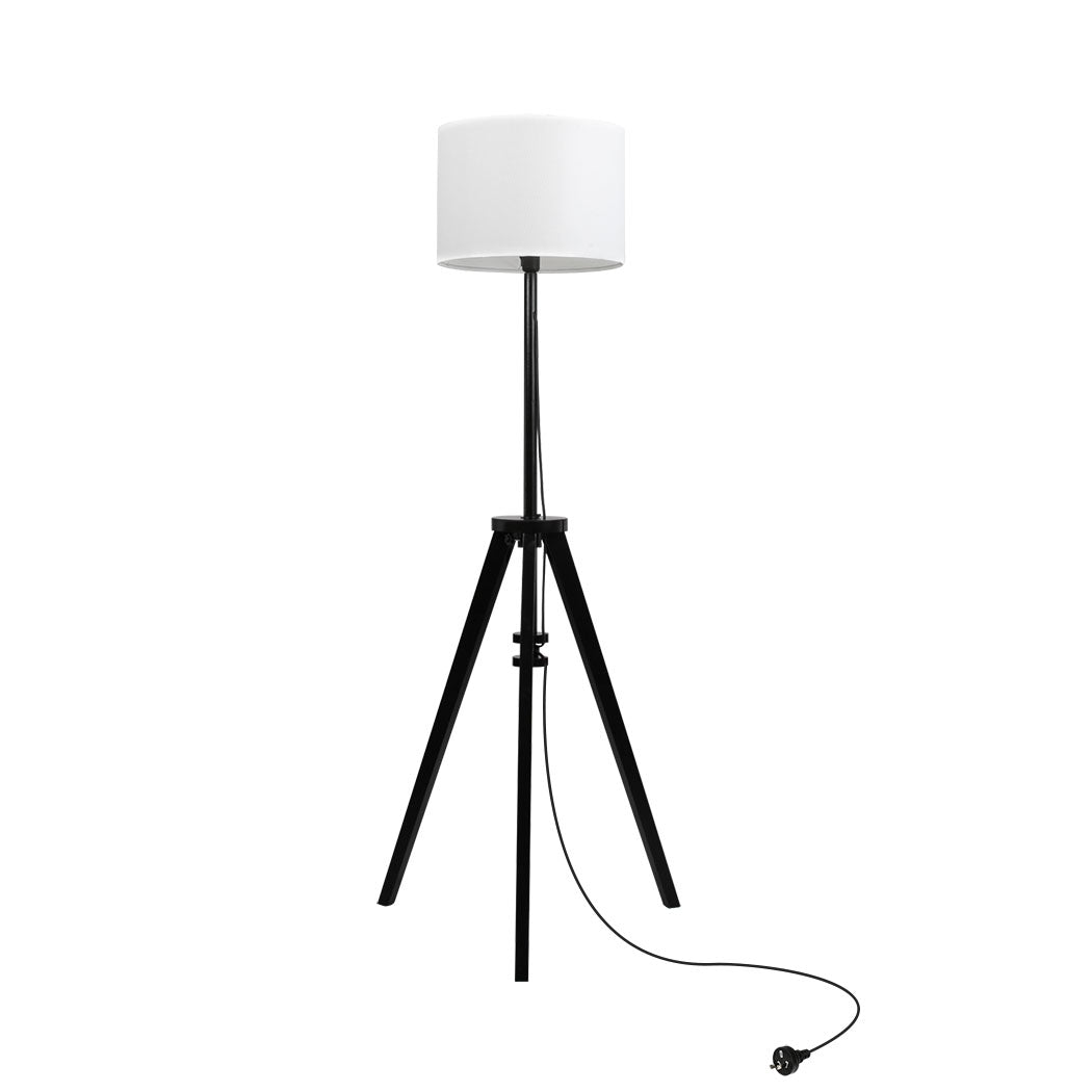 EMITTO Wooden Floor Lamp Modern Tripod Black-2006733079422570496