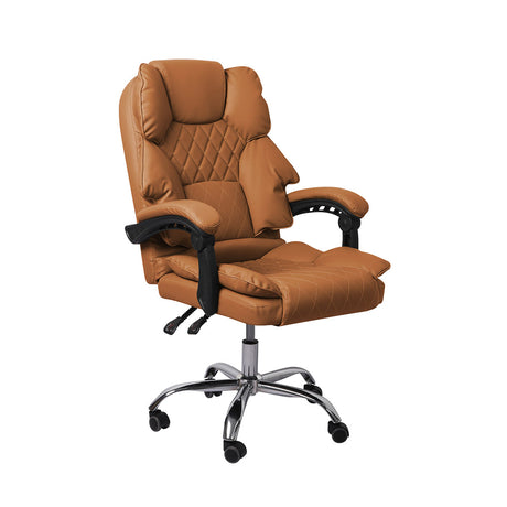 Levede Gaming Chair Office Computer Brown No Footrest-1954802891122413568