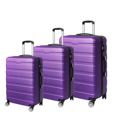 Slimbridge 3PC Luggage sets Suitcase Purple-2018816890184536064