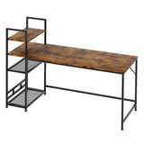 Levede Computer Desk Study Home Table with 4-Tier Shelf - Extra Image