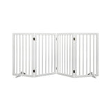 PaWz Wooden Pet Gate Dog Fence Safety White 800x 3MM - Low Angle