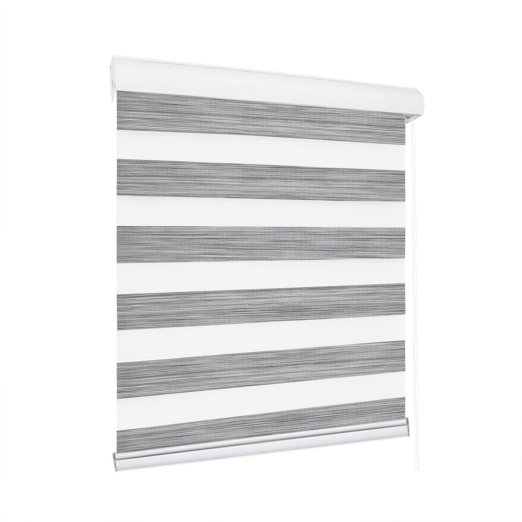 Marlow Blackout Zebra Roller Blind Curtains 120x210 Grey-2018816756147163136
