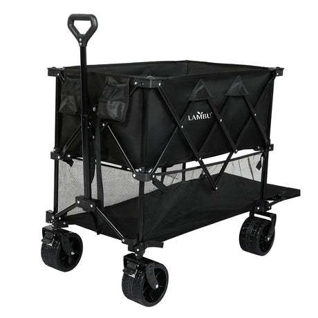 Lambu Folding Wagon Cart Double Shelves-2006732894810279936