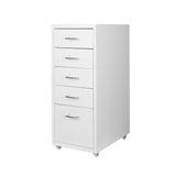 Levede 5 Drawer Office Cabinet Drawers White-2006733174390001664