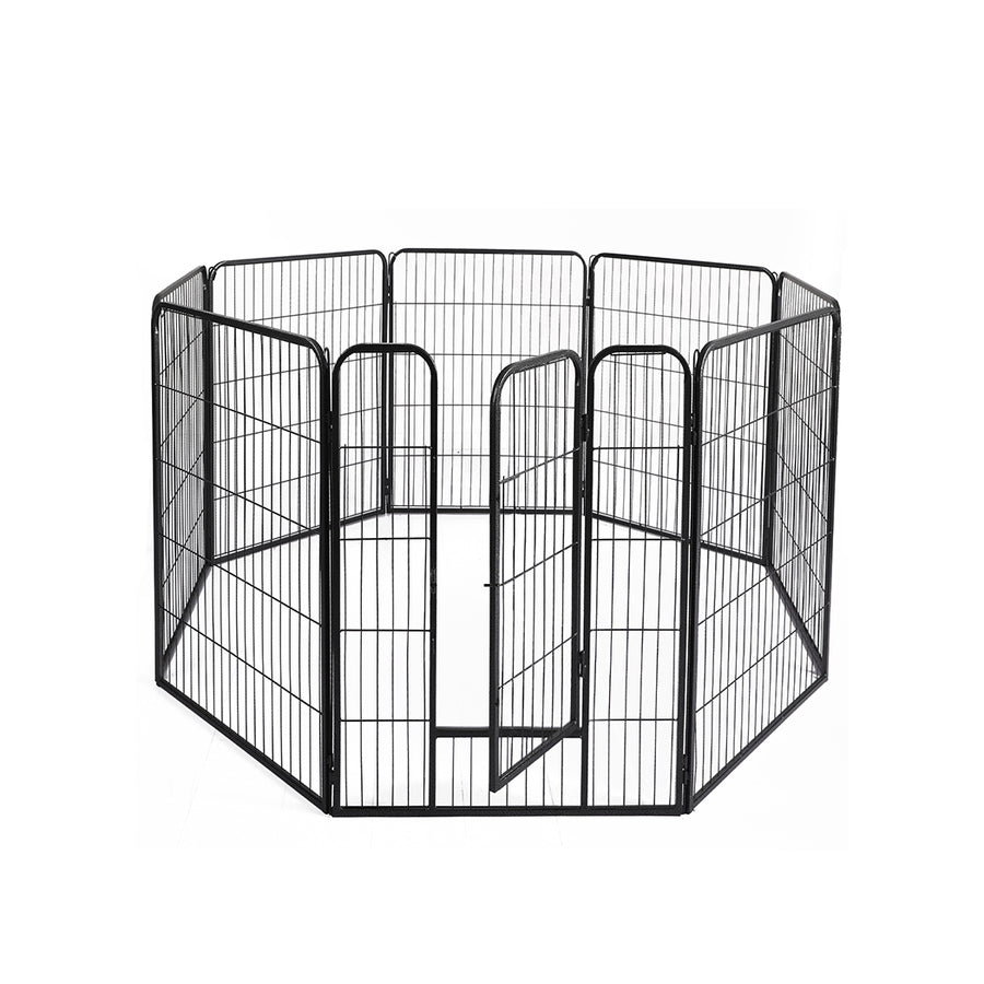 PaWz 8 Panel Pet Dog Playpen Puppy Exercise Black 24 inch-2018816872375521280